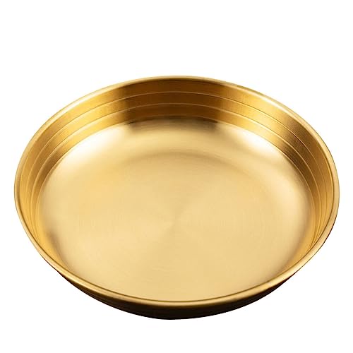 BESTonZON Dipschalen Edelstahl Kleiner Runder Teller 13, 5 cm Golden Vorspeisen Teller Salatsoße Saucen Sushi Soja Sojasauce Ketchup Gewürz Dessert Schälchen Dipschälchen Zuhause Restaurant von BESTonZON