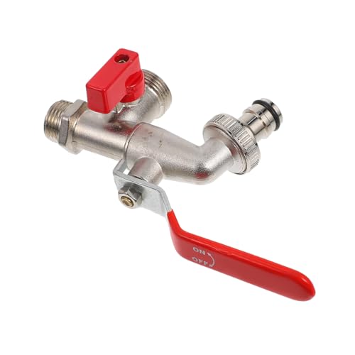BESTonZON Doppelventil Wasserhahn aus Robuster Garten Wasserhahn mit Einfachem Anschluss Ergonomisches Design Frostsicher für Bewässerung Waschmaschine Balkon und Haushalt BESTonZON Doppelventil Wasserhahn aus Robuster Garten Wasserhahn mit Einfachem Anschluss Ergonomisches Design Frostsicher für Bewässerung Waschmaschine Balkon und Haushalt von BESTonZON