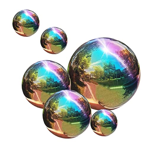 BESTonZON Edelstahl Gartenkugel Spiegelkugel Dekokugel 6 St¨¹cke Spiegelpoliert Hohlkugel Metallkugeln Teichkugeln Reflektierende Edelstahlkugeln Schwimmkugeln f¨¹r Au?en Garten Teich Pool Dekoration von BESTonZON