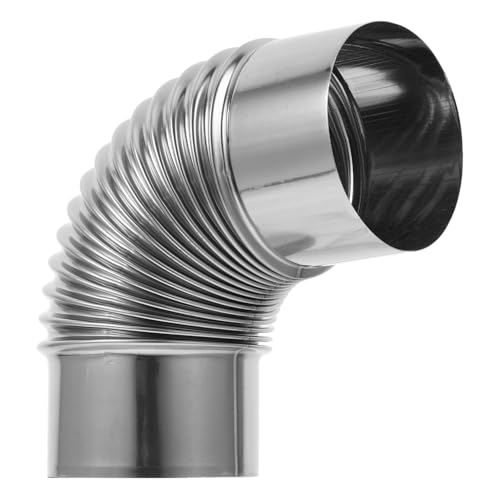 BESTonZON Edelstahl Ofenrohr Bogen Kaminrohr Bogen Rauchrohr Abgasrohr für Holzofen Kamin Zubehör Sicher Einsteckbar für Feuerholzheizung von BESTonZON