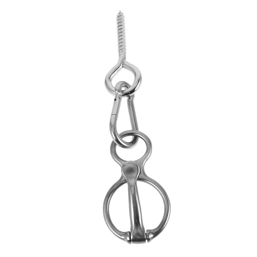 BESTonZON Edelstahl Pferde Anbindering Sicherer Tie Ring Für Stall Trailer Pferdezubehör Mit Schnellverschluss Und Augenschraube Für Pferdehalter Und Pferdetraining Silber von BESTonZON