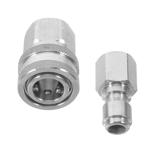 BESTonZON Edelstahl Schnellkupplung Hochdruckreiniger Adapter Innengewinde Leckfreie Verbindung Vielseitig Kompatibel für Industrielle Reinigungsgeräte von BESTonZON