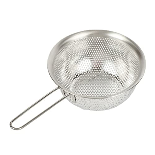 BESTonZON Edelstahl Sieb mit Griff Küchensieb Nudelsieb Haushaltssieb Micro Perforierte Sieb Abtropfsieb feinsieb Schnappsieb Stielsieb für Salat Spaghetti Nudeln Reis 15cm von BESTonZON