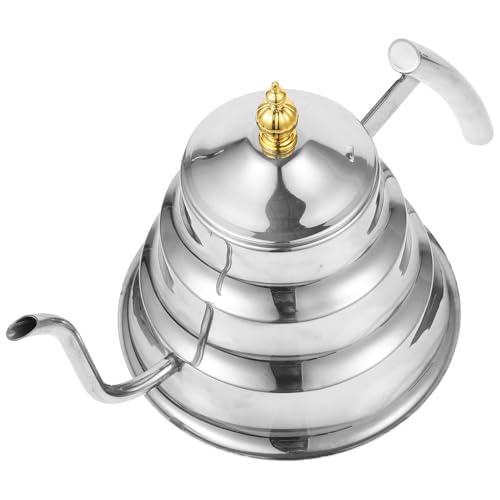 BESTonZON Edelstahl Teekanne mit Integriertem Sieb Langer Ausguss und Ergonomischem Griff Kleine Teekanne für Zuhause und Büro Stilvoller Vielseitiger Teekessel für Handaufguss und von BESTonZON