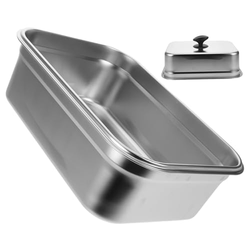 BESTonZON Edelstahldeckel Für Rechteckige Grills Grilldeckel Flacher Oberseite Grillabdeckung Für Barbecue-Grills Dampfdeckel Für Käseschmelz Und Burger Gewölbte Lebensmittelabdeckung von BESTonZON