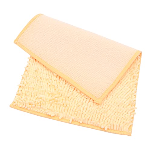 BESTonZON Eingangsteppich Chenille Waschbare rutschfeste Fußmatte für Wohnzimmer und Eingangsbereich Flauschiger Champagnerfarbe von BESTonZON