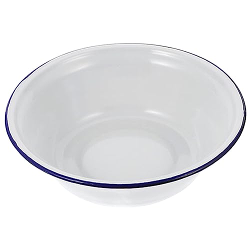 BESTonZON Emaille Schüssel Schale Ramen Bowl Vintage Suppenschüssel Salatschale Suppenschale Obstschale Metall Salatschüssel Rührschüssel Reisschüssel Küche Nudelschale Müslischale von BESTonZON