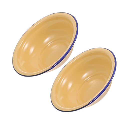 BESTonZON 2stücke Emaille-becken Und Emaille-suppenbecken Suppenteller Für Haushalt Emaillegeschirr Für Täglichen Gebrauch BESTonZON 2stücke Emaille-becken Und Emaille-suppenbecken Suppenteller Für Haushalt Emaillegeschirr Für Täglichen Gebrauch von BESTonZON