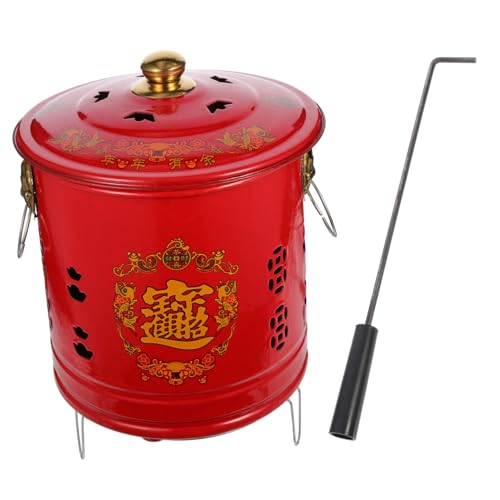BESTonZON Enamel Verbrennungstonne mit Deckel und Belüftung Hitzebeständig und Sicher für Garten und Papierverbrennung Langlebiger Brennbehälter zur Effizienten Müll Papiereinschmelzung von BESTonZON