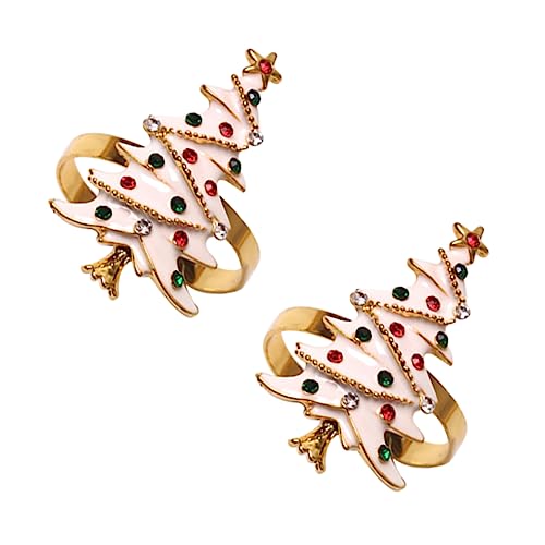 BESTonZON Esstisch 6 Stück Weihnachtsbaum-Serviettenringe Minimalistische Heimdekoration Minimalistisches Metalldekor Serviettenringe 6Er-Set Weihnachts-Dekoration Dekoration Für von BESTonZON