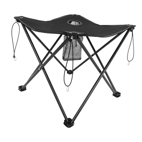 BESTonZON Faltbarer Outdoor Campingtisch mit Getränkehaltern Robuster Oxford Stabiles Metallgestell Tragbarer Picknick und Strandtisch für Camping Grillen Angeln und im Außenbereich von BESTonZON