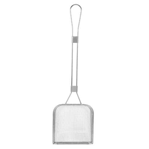 BESTonZON Feinmaschige Ölrückstände Schaufel Spatel Skimmer Sieb Mesh Löffel Lebensmittel Sieb Fritteuse Sieb Schöpfkelle Bratspatel Edelstahl 304 Fett von BESTonZON