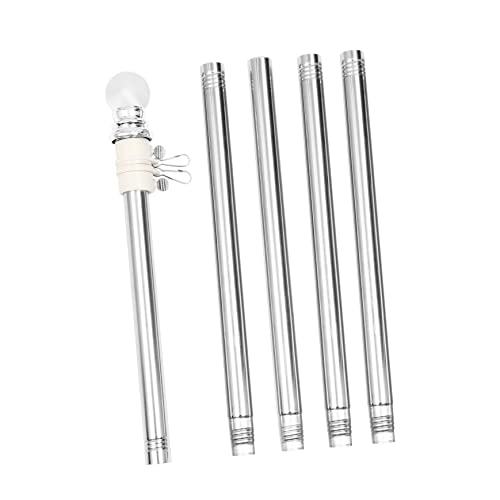 BESTonZON Flaggenmast Kit mit Wandmontage und Ringen Fuß Rotierender Fahnenmast für Außenbereich und Wetterfest für Starke Winde zur Dekoration und Garten von BESTonZON