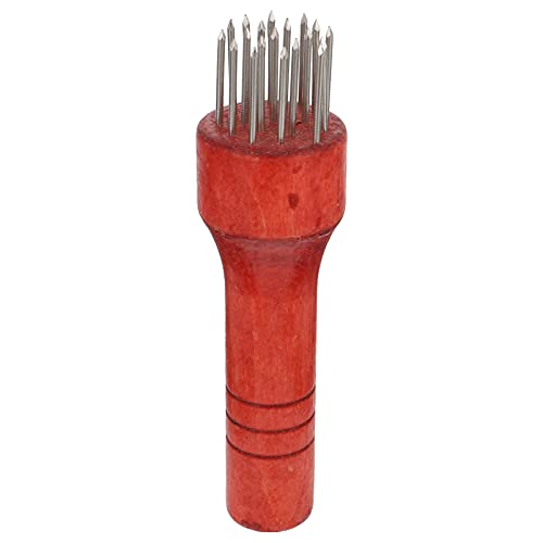 BESTonZON Fleischzartmacher Edelstahl Nadel Fleisch Tenderizer Fleischklopfer Fleischh?mmer Fleischstecher Steaker mit Holzgriff f¨¹r Steak Meat Rindfleisch Schweinefleisch Huhn Rot von BESTonZON