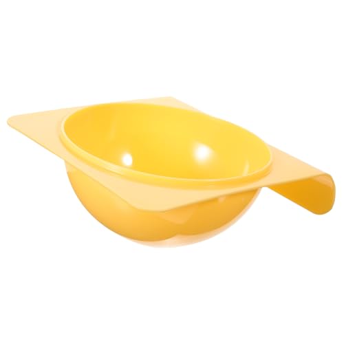 BESTonZON Futternapf aus Lebensmittelechtem rutschfeste Große Schale mit Glattem für Hunde und Katzen Stabile Futter und Wasserschüssel in Leuchtendem Gelb Ergonomisch Geformt für Angenehmes von BESTonZON