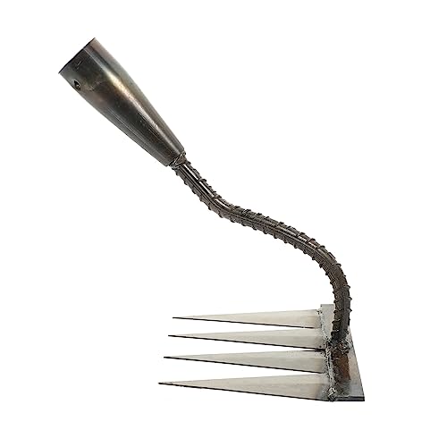 BESTonZON Garten Handrechen Premium Robustes Unkrautwerkzeug Bodenlockerungsgerät für Beete und Kleine Pflanzen Praktischer Rechen für Gartenarbeit und Bodenvorbereitung von BESTonZON