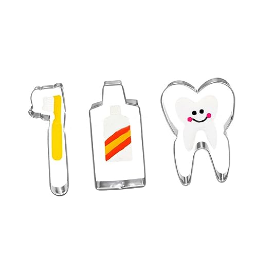 BESTonZON Geschenke 3 Stück Kuchenformen Tiergeschenk Tierkekse Dental Abschlussfeier Dekorationen DIY Keksform Edelstahl Keksform Schneidemaschine Tennessee Zahnpasta Geschenk von BESTonZON