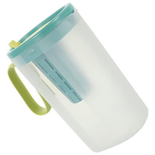 BESTonZON Glas Getränkekanne Kühlschrankkrug Saftkanne Wasserkrug 1550ml Wasserkaraffe mit Zapfhahn Deckel Sieb Getränkekanne Kunststoff Wasserkanne für Eistee Cocktails Säfte Wasser Milch von BESTonZON