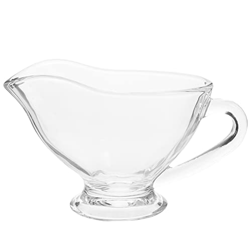BESTonZON Glas Sauciere 170ml Saucenkrug Mit Griff Spender Für Soßen Milch Und Salatdressing Glas Für Küche Und Tischdekoration von BESTonZON