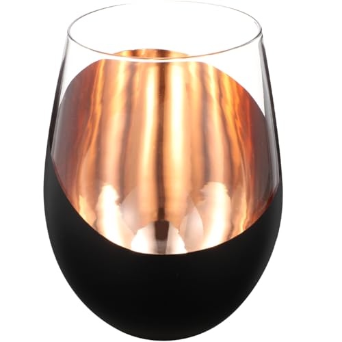 BESTonZON Großer Trinkbecher Aus Glas Stemless Weinglas Für Cocktails Rotwein Und Eiskaffee Dekoratives Glas Für Home Office Und Partys von BESTonZON