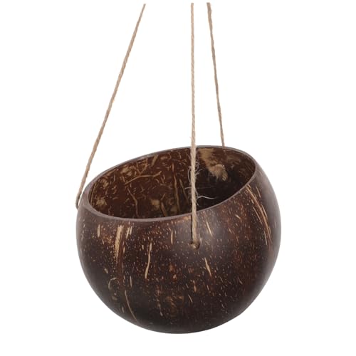 BESTonZON Kreativer Kokosnussschalen-hängetopfe für Pflanzen Hängende Blumentöpfe für Außenbereich Robustes Design für Balkon und Garten Blumen und Sukkulenten von BESTonZON
