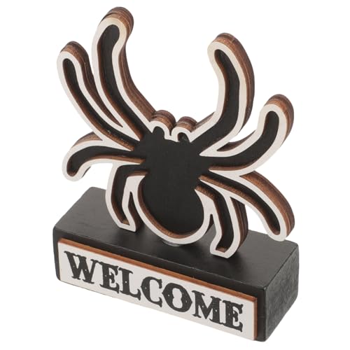 BESTonZON Halloween Holzschild Deko für Tisch Regal Spider Bat Design für Tiered Tray Langlebig für Halloween Partys Dekorationen von BESTonZON