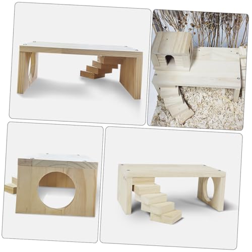 BESTonZON Hamster Plattform aus Robustem Holz mit Drehbarer Leiter Kleintier für Hamster Rennmäuse und Zwerghamster Dekorative Etage für Käfige für Bewegung und Beschäftigung von BESTonZON