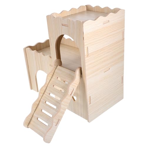 BESTonZON Hamster Versteck aus Sicherem Holz mit Leiter Mehrstöckiges Versteckhaus für Meerschweinchen Ratten und Kleine Nager und Tunnel für Käfigzubehör Geeignet als für Haustierfreunde BESTonZON Hamster Versteck aus Sicherem Holz mit Leiter Mehrstöckiges Versteckhaus für Meerschweinchen Ratten und Kleine Nager und Tunnel für Käfigzubehör Geeignet als für Haustierfreunde von BESTonZON
