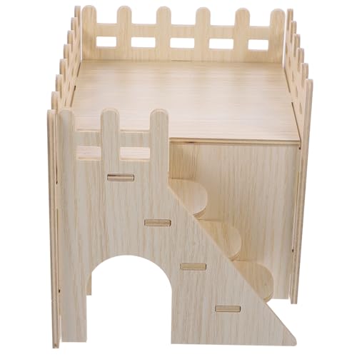 BESTonZON Hamsterhaus aus Robustem Holz Langlebiges Versteck mit Leiter Bissfestes Kleintierversteck für Hamster Igel und Kleine Nagetiere als Käfigzubehör und BESTonZON Hamsterhaus aus Robustem Holz Langlebiges Versteck mit Leiter Bissfestes Kleintierversteck für Hamster Igel und Kleine Nagetiere als Käfigzubehör und von BESTonZON