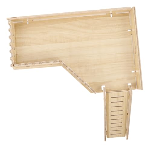 BESTonZON Hamsterkäfig Plattform aus Massivem Holz mit Leiter Kletter und Ruhebereich für Hamster Rennmäuse Ratten und Kleintiere Langlebiges Sicheres Zubehör für Käfigausstattung von BESTonZON