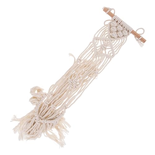 BESTonZON Handgefertigter Makramee Gitarren wandhalter aus Baumwollseil Dekorativer Ukulele hänger mit Quasten Vielseitig Einsetzbar für Akustik Geeignet für Wohnzimmer und Garten Lang von BESTonZON