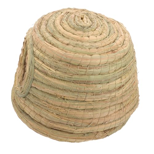 BESTonZON Handgewebtes Kaninchen Nest aus Gras Kleines Multifunktionales Versteck für Kleintiere Wie Kaninchen Meerschweinchen und Hamster Schützt vor Kälte und Hitze Privater Rückzugsort von BESTonZON