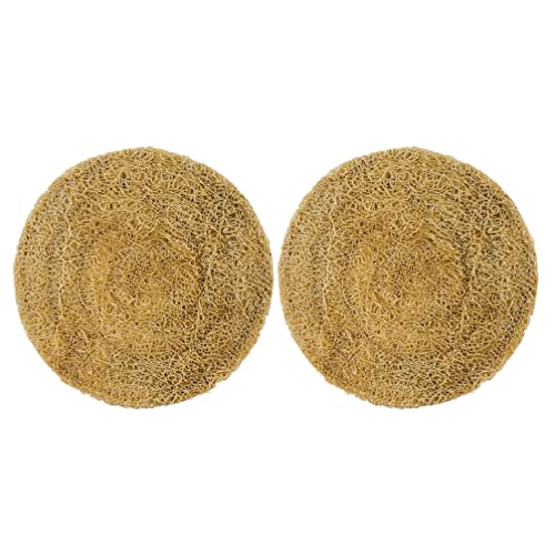 BESTonZON Hochzeitsdekoration Loofah-Untersetzer 2pcs loofah Untersetzer Tee -Topf -Pads Nonskid Coasters Round Cup Pads Dekorative Loofah -Kissen Weinuntersetzer von BESTonZON