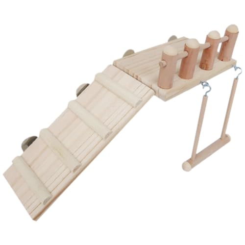 BESTonZON Holz Hamsterplattform mit Leiter und Schraubbefestigung Stabiles Kletterspielzeug für Meerschweinchen Kaninchen und Vögel Einfach zu Montieren Fördert Bewegung und Beschäftigung von BESTonZON