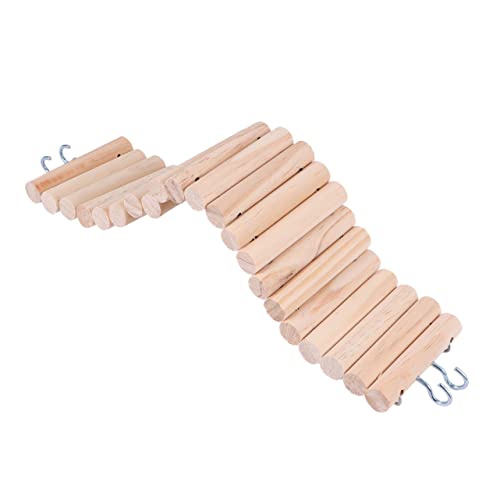 BESTonZON Holz Kletterleiter mit Haken für Hamster Kleine Vögel und Mäuse Klappbar Sichere Brücke für Kleintierkäfig Langlebiges für Gesunde Tierbeschäftigung von BESTonZON
