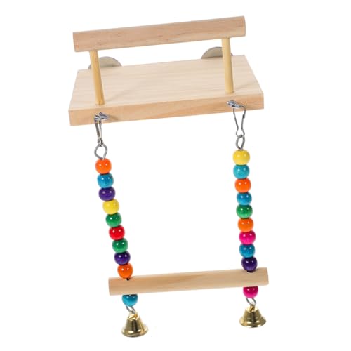 BESTonZON Holz Papageien Sitzstange mit Schaukel und Glocke Stabiles Vogelkäfig für Sittiche Wellensittiche und Nymphensittiche Natürlicher Kauspielzeug Vogelplattform Stand BESTonZON Holz Papageien Sitzstange mit Schaukel und Glocke Stabiles Vogelkäfig für Sittiche Wellensittiche und Nymphensittiche Natürlicher Kauspielzeug Vogelplattform Stand von BESTonZON