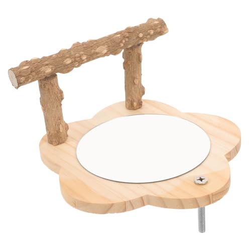 BESTonZON Holz Papageiensitzstange mit Spiegel Robustes Verschleißfestes Vogelspielzeug Dekorativer Papageienständer Langlebiges Zubehör für Wellensittiche und Haustiervögel Einfach zu BESTonZON Holz Papageiensitzstange mit Spiegel Robustes Verschleißfestes Vogelspielzeug Dekorativer Papageienständer Langlebiges Zubehör für Wellensittiche und Haustiervögel Einfach zu von BESTonZON