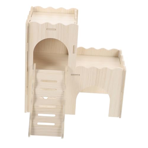 BESTonZON Holz Wellenburg Kleintierhaus mit Leiter Ruhiger Rückzugsort für Hamster Meerschweinchen und Mäuse Multifunktionales Schlaf und Versteckhaus für Kleine Nager Dekoratives Habitat BESTonZON Holz Wellenburg Kleintierhaus mit Leiter Ruhiger Rückzugsort für Hamster Meerschweinchen und Mäuse Multifunktionales Schlaf und Versteckhaus für Kleine Nager Dekoratives Habitat von BESTonZON
