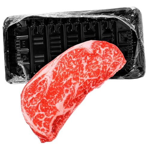 BESTonZON Hund Kauspielzeug Simuliertes Steak für Hunde Interaktives Beißspielzeug mit Quietschfunktion Strapazierfähiges und Sicheres für Welpen Leicht zu Reinigen Perfektes von BESTonZON