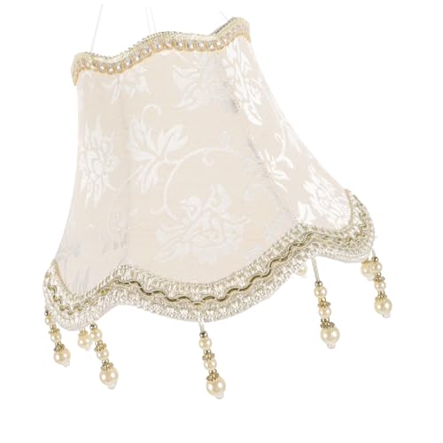 BESTonZON Dekorativer Lampenschirm Aus Stoff Mit Metallrahmen Und Perlenquaste Für Tischlampen Elegantes Blumenmuster Sicher Und Langlebig von BESTonZON