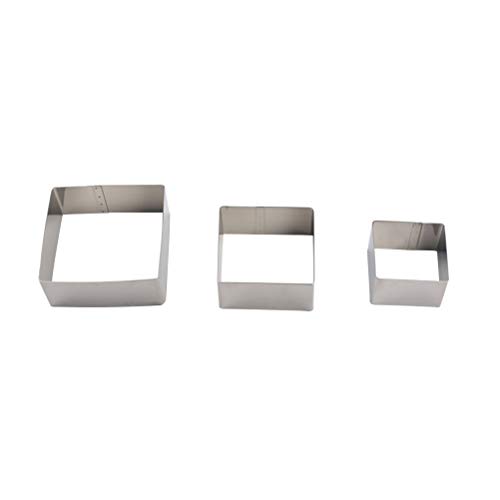 BESTonZON 3stücke Teiliges Set Quadratische Und Mousseformen Ausstechen Von Plätzchen Und Dekorieren Von Kuchen Leicht Zu Reinigen Für - von BESTonZON