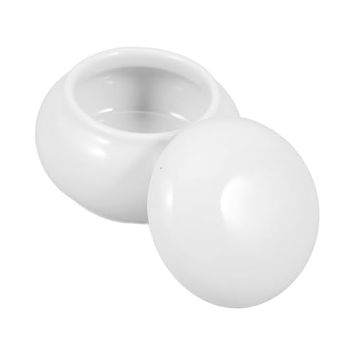 BESTonZON Keramik Haustierurne Mittelgroß Weiß mit Deckel Sicher Verschließbar Kompakt und Tragbar für Katzen und Hundeasche Kleine Erinnerungsurne zur Aufbewahrung von Tierasche von BESTonZON