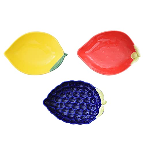 BESTonZON Salatbesteck Keramik Schälchen Trauben Saucenschälchen Dipschale Sushi Soja Ketchup Servierschale Dessertschale Snackschale Gewürzschale für Snacks Frittes Gewürz Essig 3 Dessertbesteck von BESTonZON