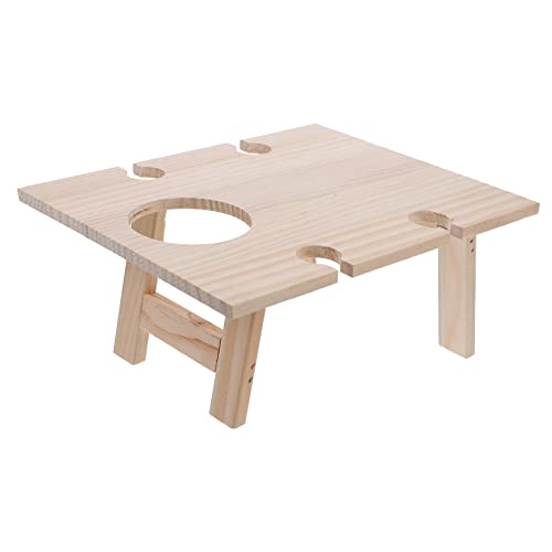 BESTonZON Klappbarer Weintisch Tragbar Flasche Kleiner Klapptisch Rot Tisch Im Freien Tische Faltbar Camping Falten Essen Serviertisch Holztisch Für Sand Snacktisch Am Strand Hölzern von BESTonZON