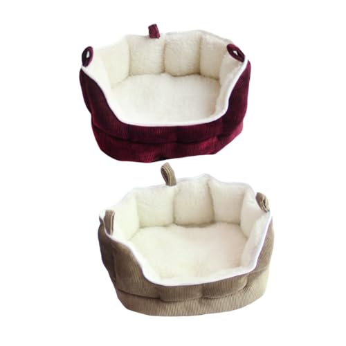 BESTonZON Kleintier Hängematte Sofa Hängendes Schlafhaus für Frettchen Meerschweinchen Hamster und Mäuse Gemütliches Bett für Kleine Haustiere Kaffee Farbe Einfacher Zugang durch von BESTonZON