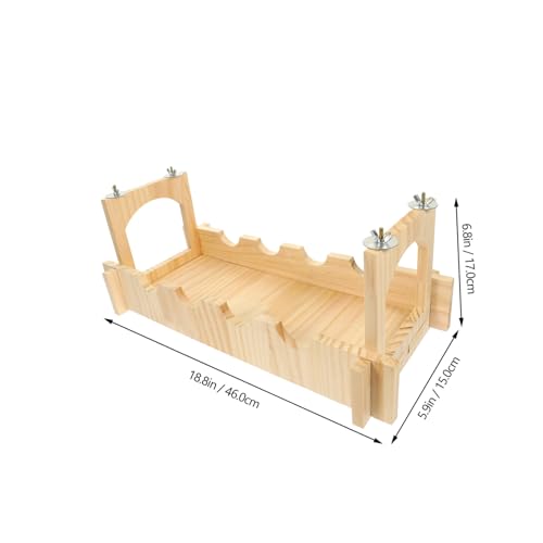 BESTonZON Kleintier hängebrücke aus Holz Stabiles Haustierversteck für Hamster und Meerschweinchen Multifunktionales Spiel Ruheplatz Glatte Oberfläche Fördert Koordination und Balance von BESTonZON