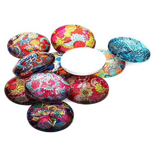 BESTonZON Kühlschrankaufkleber 20 Stück 10mm Glas Cabochons Selbstgemacht Dekoration Farbenfroh Für Kühlschrank Und Whiteboard von BESTonZON
