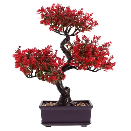BESTonZON Kunstpflanzen Groß Bonsai Baum Kunstpflanzen Echt Bonsai Topf Pflanzentöpfe Künstliche Bonsai Topfpflanze Faux Tischdeko Zen Garten Japanische Rot Hasbulla BESTonZON Kunstpflanzen Groß Bonsai Baum Kunstpflanzen Echt Bonsai Topf Pflanzentöpfe Künstliche Bonsai Topfpflanze Faux Tischdeko Zen Garten Japanische Rot Hasbulla von BESTonZON