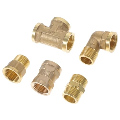 BESTonZON Kupfer Schlauchverbinder Wasseranschluss Gartenschlauch Adapter Teilig mit Innen und Außengewinde Gerader und Fitting für Bewässerung Waschmaschine und Garten von BESTonZON