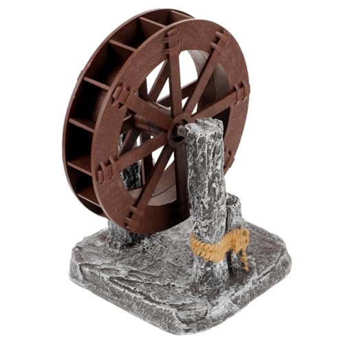 BESTonZON Leichtes Kunststoff Wasserpyramide Deko Wasserrad für Aquarium und Fischteich Dekoratives Miniatur Wasserspiel mit Natürlicher Rotation Kompakte für Stilvolle Aquarienlandschaften von BESTonZON